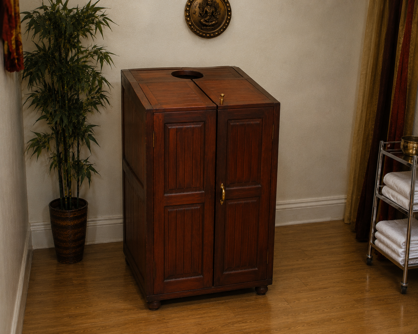 Ayurvedic herbs and mortar representing holistic natural care